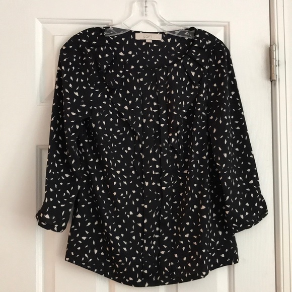 LOFT Tops - Loft Black and Tab Blouse SP